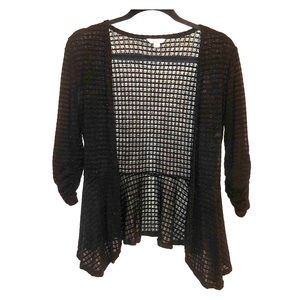 Black 3/4 Sleeve Cardigan w/ Flare Bottom